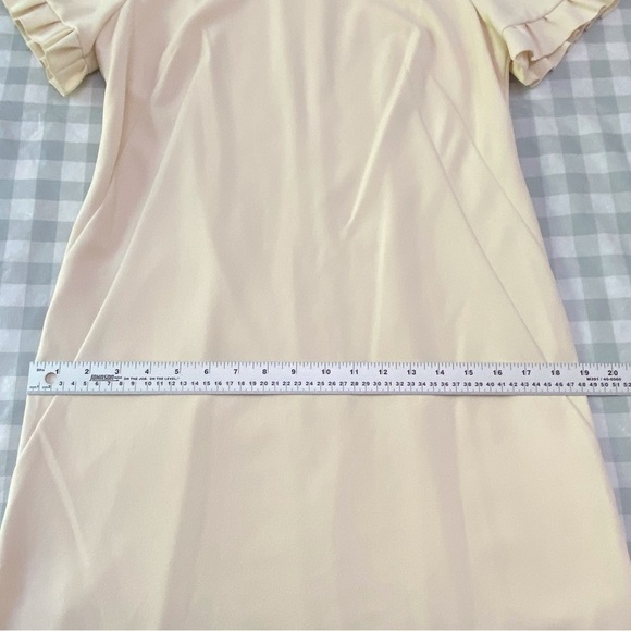 TOMMY Hilfiger dress ecru off white woven short sleeve summer flattering size 10 - Picture 13 of 16